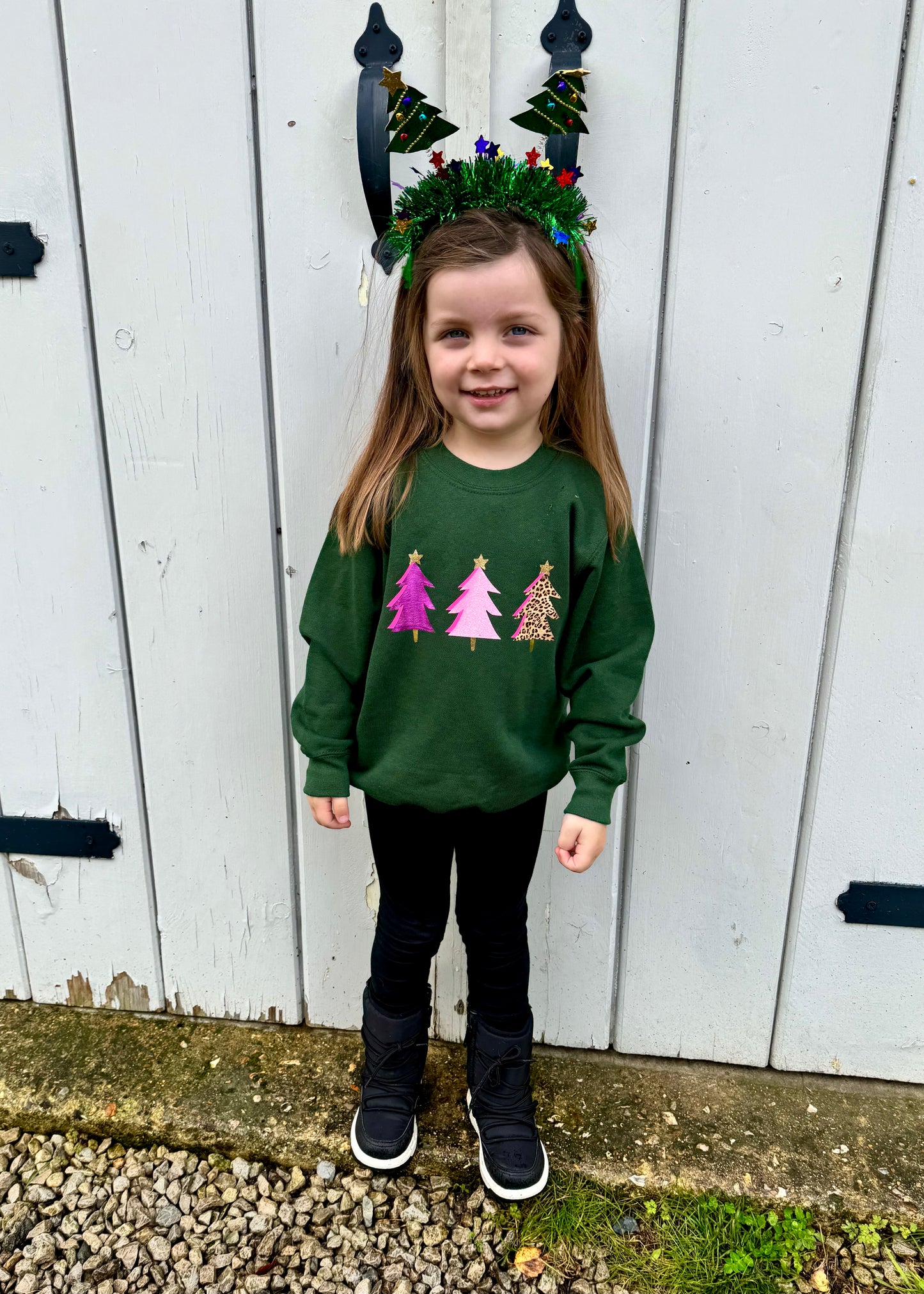 Kids Three Christmas Tree Sweatshirt