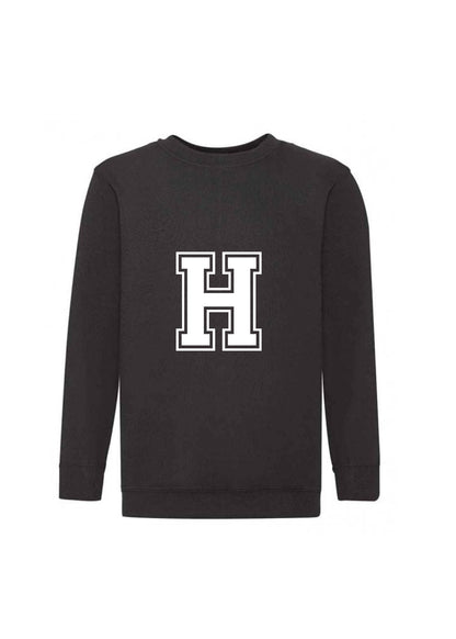 Kids Personalised White Varsity Initial Sweatshirt