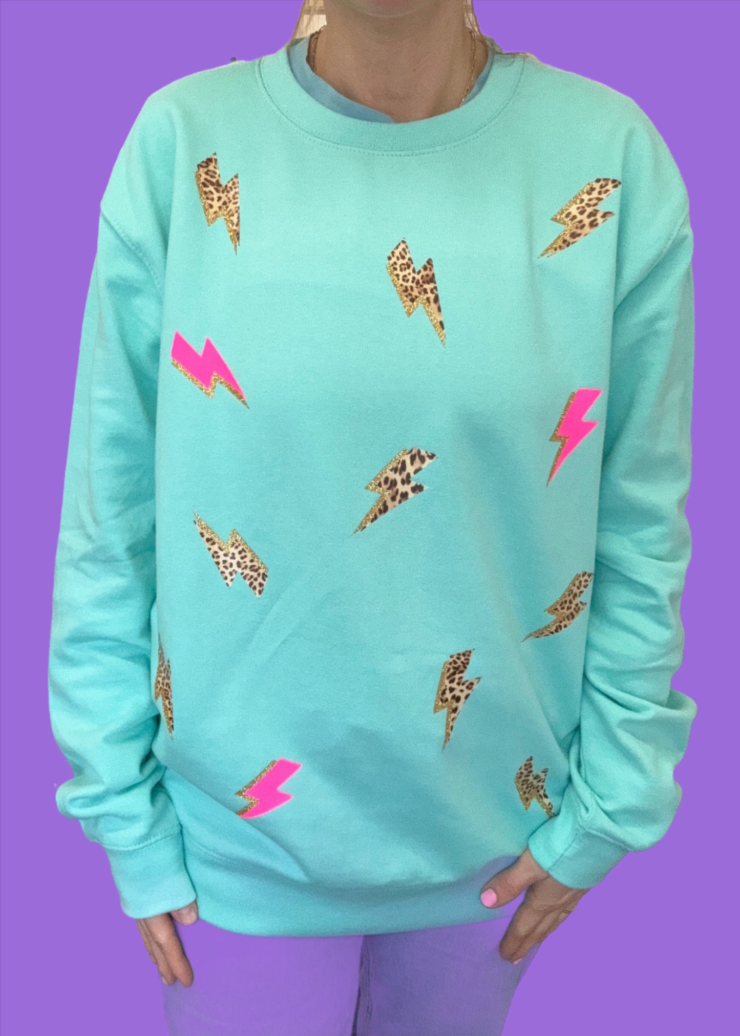 Kids Leopard Lightening Bolt Sweatshirt