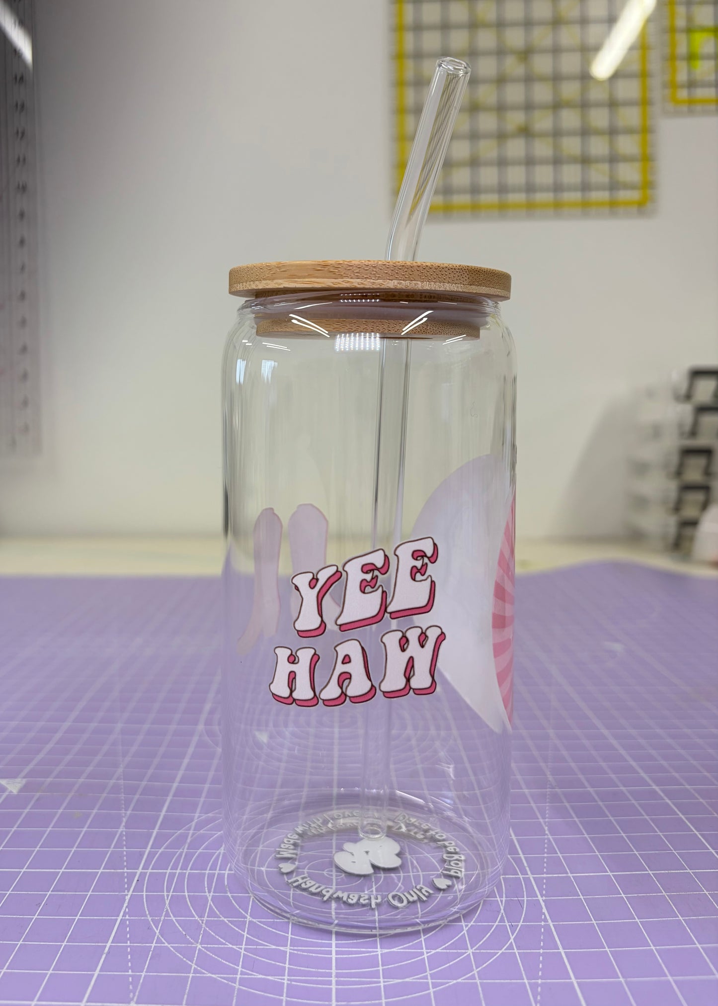 Pink Cowboy Iced Coffee Cup