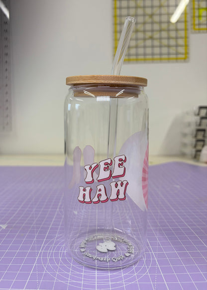 Pink Cowboy Iced Coffee Cup