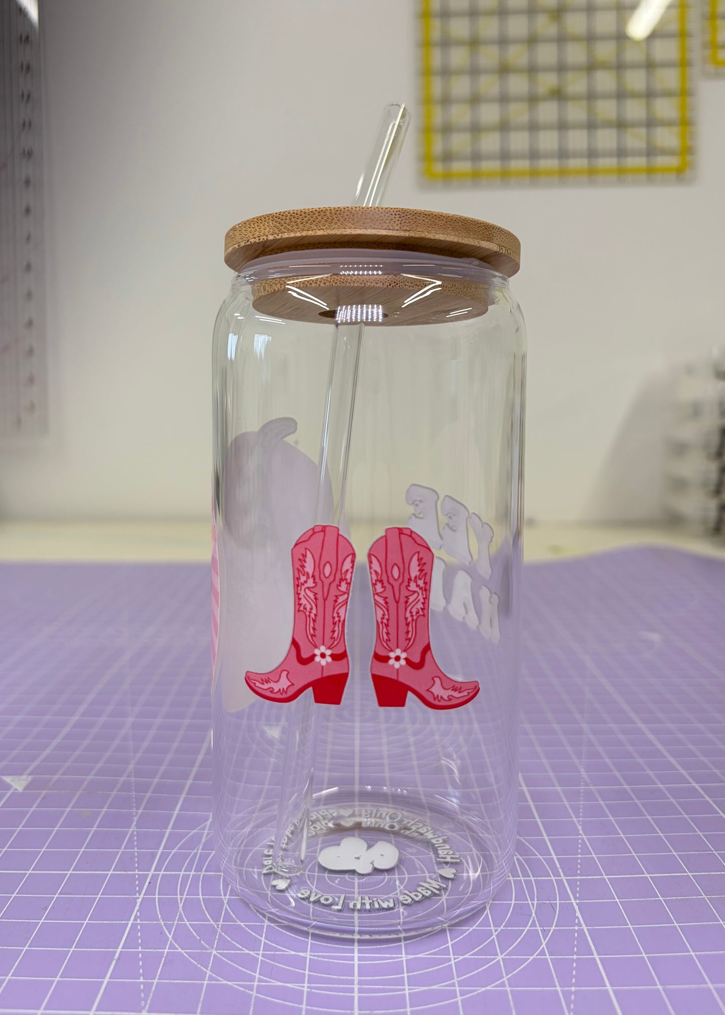 Pink Cowboy Iced Coffee Cup