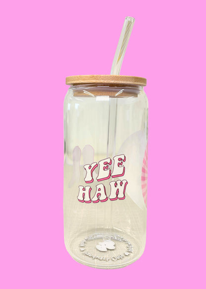 Pink Cowboy Iced Coffee Cup