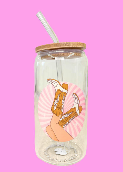 Pink Cowboy Iced Coffee Cup