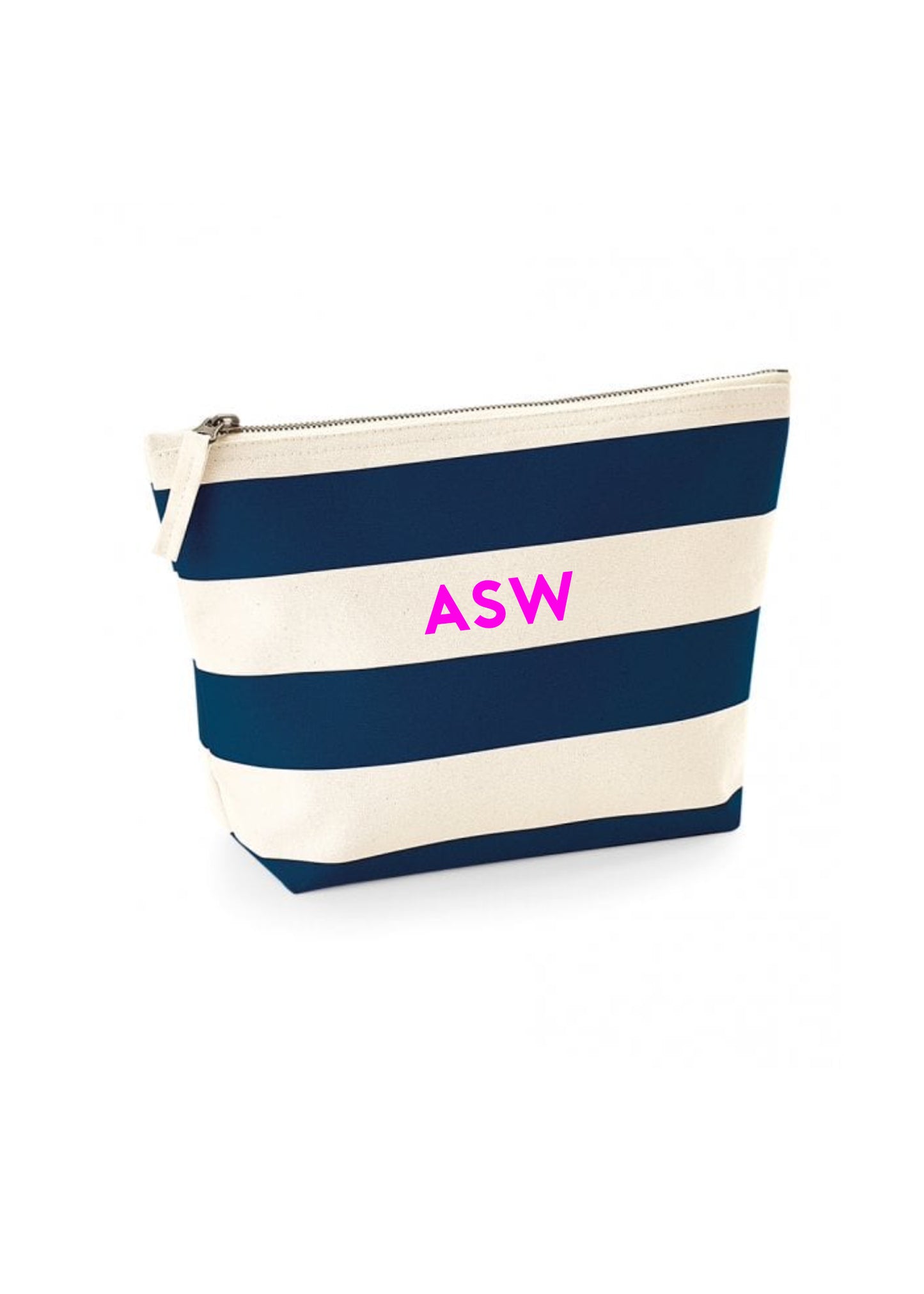 Personalised Initial Striped Wash Bag