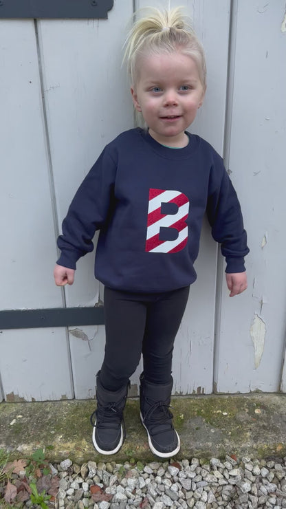 Kids Christmas Initial Sweatshirt