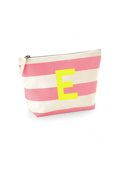 Personalised Single Initial Striped Wash Bag