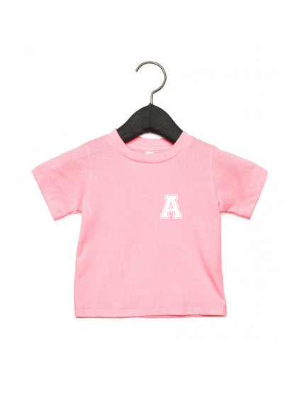 Baby / Kids Personalised Varsity Pocket Initial T-Shirt