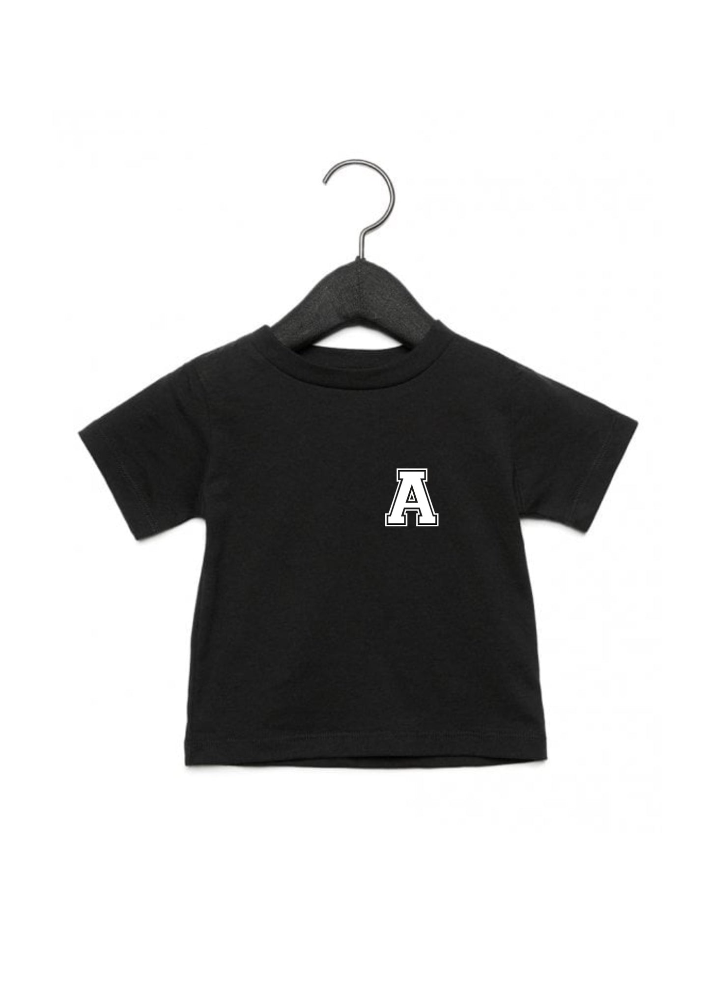 Baby / Kids Personalised Varsity Pocket Initial T-Shirt