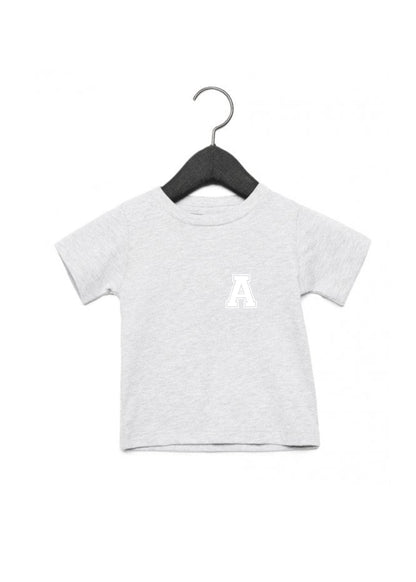 Baby / Kids Personalised Varsity Pocket Initial T-Shirt