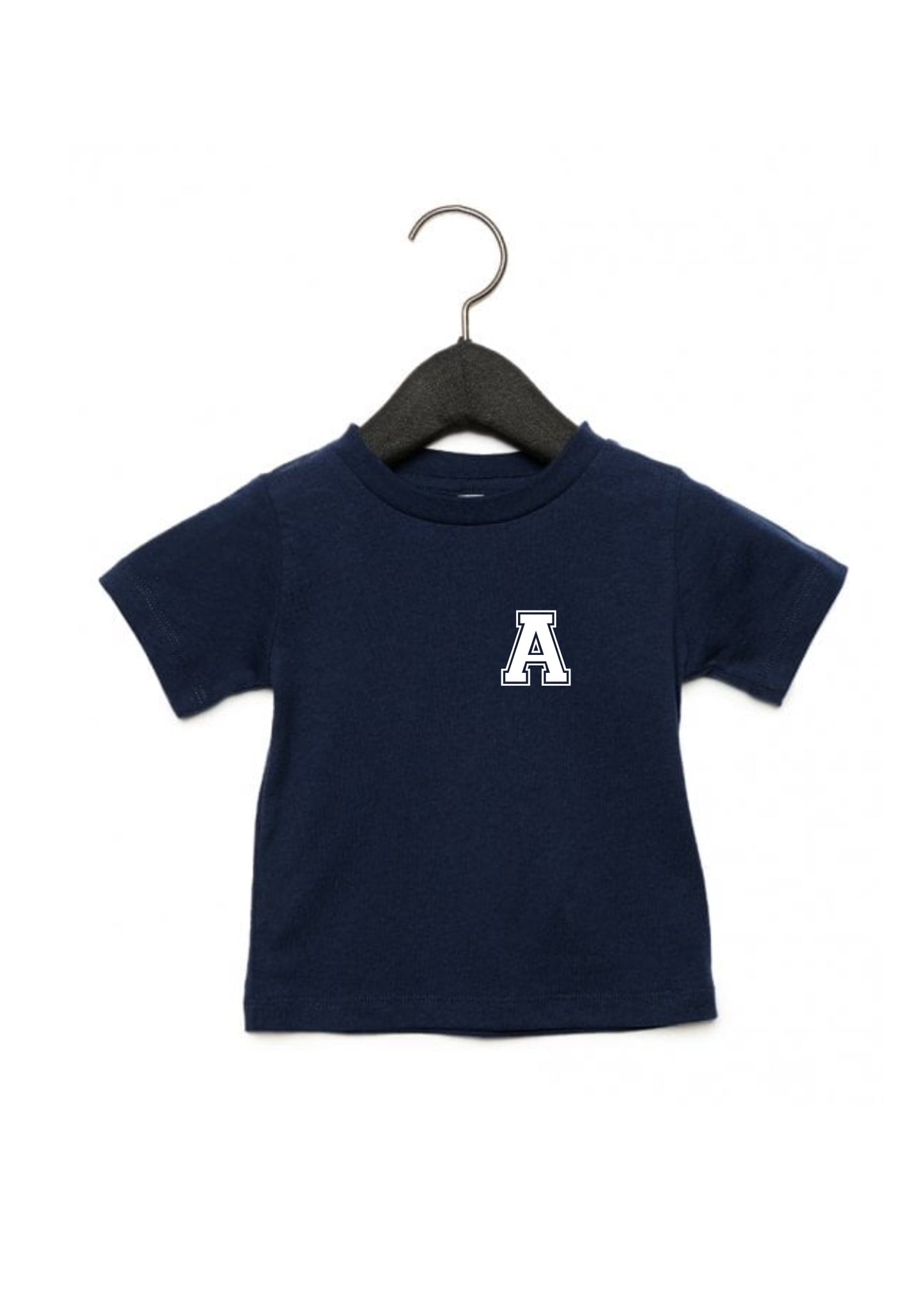 Baby/Kids Personalised Varsity Pocket Initial T-Shirt