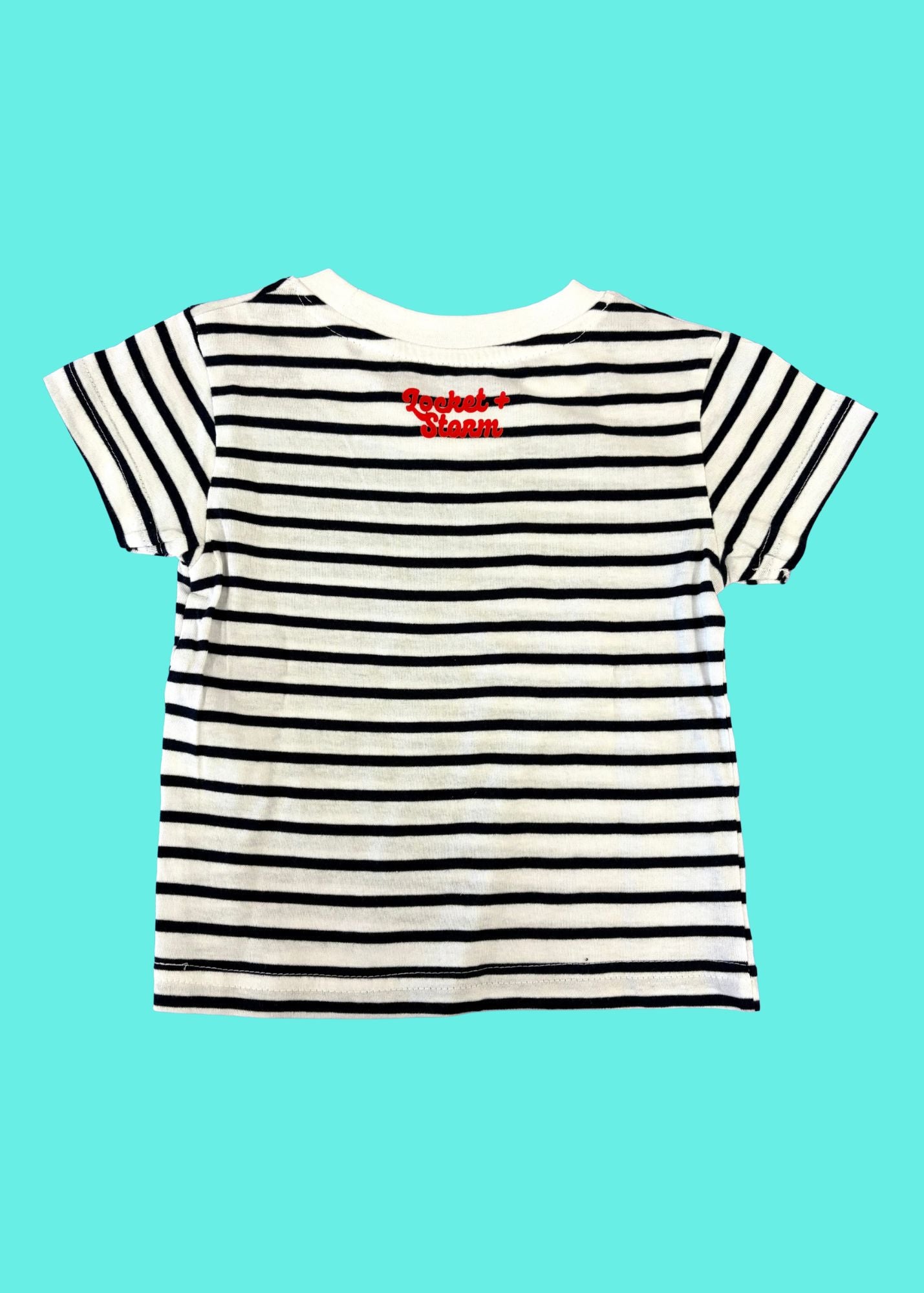 Baby / Kids Personalised Varsity Pocket Initial Striped T-Shirt